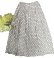 ချည်သားစကပ်အရှည် Cotton Spot Skirt Exquisite Elegance Embrace Style Enchanting. 