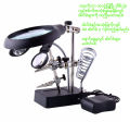 Clover Helping Hand Soldering Stand with Magnifier Magnifying Glass 3 Lens 5 LED Light. 