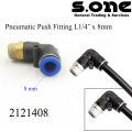 Pneumatic Push Fitting L 1/4" x 8 mm. 