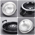 Golden Pyae Thai Style Outdoor Round Barbecue Grill Pan Aluminum Non-stick Smokeless BBQ Griddle Pan (30 cm မူကထအိုး). 