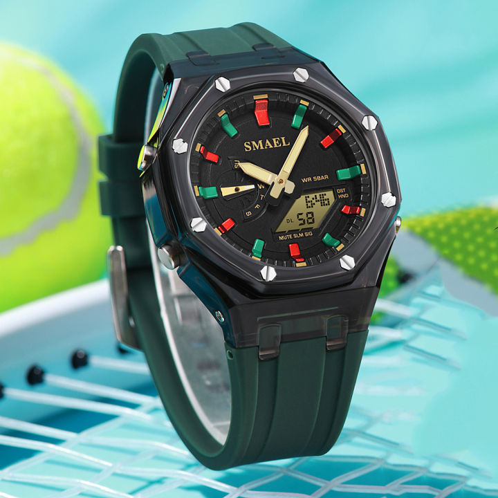 ( Preorder) Smael Quartz Digital Chrono Electron LED Couple Watch Fashion Men Women   လက်ပတ်နာရီ