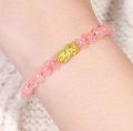 Natural Agate Gold Pixiu Bracelet Lucky Transit Bead Hair Crystal Bracelet. 