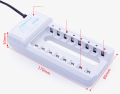 8 Slot Quick Battery Charger With High-Speed Indicator Light Smart Adapter For 1.2V AA AAA Ni-MH Ni-CD Rechargeable Battery. 