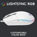 Logitech G102 Light Sync Gaming Wired Mouse with Customizable RGB Lighting, 6 Programmable Buttons, Gaming Grade Sensor, 8K DPI Tracking,16.8mn Color, Light Weight - White. 
