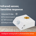 220V E27 LED Lamp Base Holder Human Body Induction Infrared Motion Sensor With Light Control Switch Bulb Socket Adapter. 