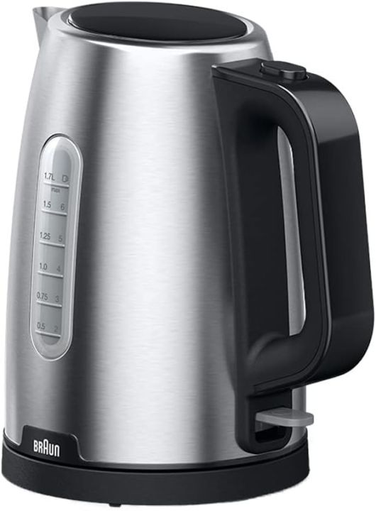 BRAUN PurShine Kettle -1.7L/ 2200W/ 4-Way Safety Protection/ Rapid Boil System/ Easy Filling System (WK 1500 BK)