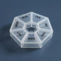 iBis_ Pill Box Med Box 7 Days Tablet Candy Box Portable Storage Tablet Holder Travel Organizer Pill Dispenser Container (၁ပတ် ၇ရက်စာဆေးဘူး). 