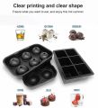 6 Cavity Round/Square Ice Cube Maker Silicone Ice Ball Maker Ice Cube Tray Mold Forms Food Grade Mold. 