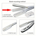🧔🏻‍♂️ သင်တုန်းဓါး Stainless Steel Cut Throat Folding Razor Straight Shenzhen Razor with Long Blade for Barber Shop Shaving. 