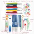 16 Size Crochet Set 57 Pin Knitting Multicolor Hooks Needle Yarn Tool. 