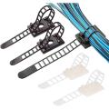 2 pieces Cable Clips Adjustable Cable Tie Wiring Fixing Seat Adhesive Fixing Buckle Wire Finishing Easy Storage-black. 