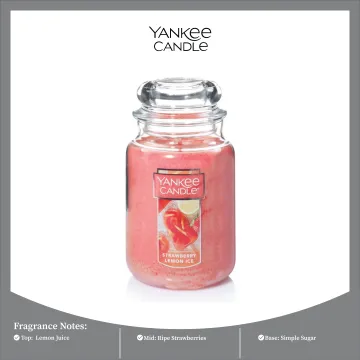 Yankee Candle Strawberry Lemon Ice Scented Original 623g Large Jar Single Wick Candle, Over 110 Hrs of Burn Time