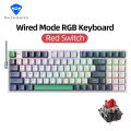 Machenike K500 Mechanical Keyboard Keyboard Standard: 94Keys (Red switch) RGB Backlit Hot-Swappable wired keyboard 90% layout 94 keys wired gaming keyboard Anti-Ghosting Keys Type-C cable for laptop keyboard Red switch. 