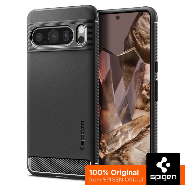 (Preorder) SPIGEN Case for Pixel 8 Series [Rugged Armor] Shockproof case with Air Cushion Technology and Spider Web Pattern / Google Pixel 8 Pro, 8, 8a Case  ဖုန်းကာဗာ