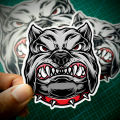 Angry Dog Sticker - 3 Pcs Set | Laptop Sticker | Car Sticker | Phone Sticker | Waterbottle Sticker | Wall Sticker | Die Cut Sticker| Waterproof Sticker. 