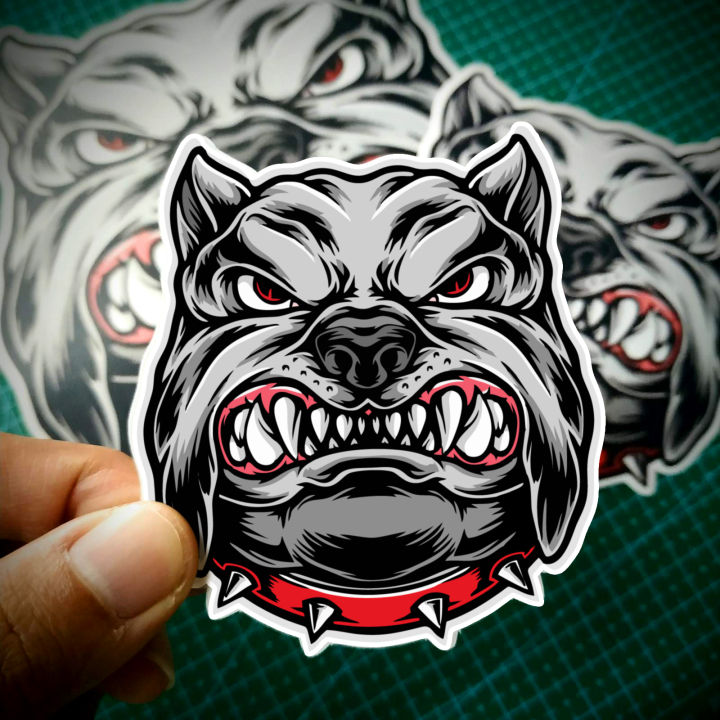Angry Dog Sticker - 3 Pcs Set | Laptop Sticker | Car Sticker | Phone Sticker | Waterbottle Sticker | Wall Sticker | Die Cut Sticker| Waterproof Sticker