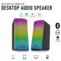 Tech Infinite E-1080 Wireless Bluetooth Speaker with RGB Light Subwoofer Speaker Stereo USB Audio Sound Box Mini Speaker for PC Gamer/Computer/TV/Phone/Laptop (Note: Need external power supply to operate). 