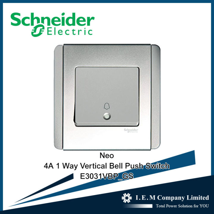 Schneider Neo series 4A 1 Way Vertical Bell Push Switch