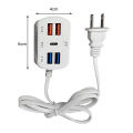 4 Port USB + PD Fast Charger with Power Cord for Universal Mobile Phone. 