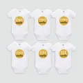 Newborn Monthly Milestone Onesies (Six Pcs). 