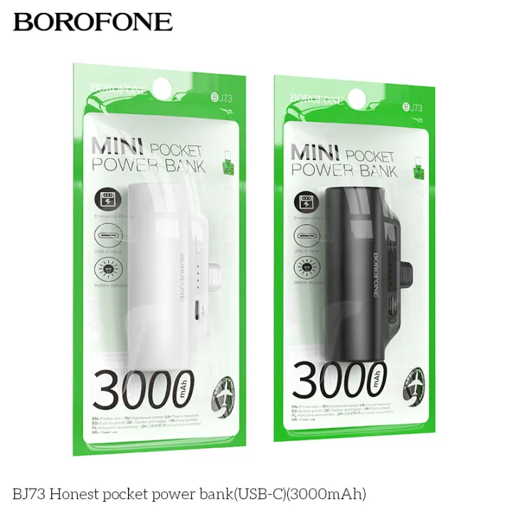 (Preorder)%C2%A0BOROFONE%20BJ73%20mini%20Pocket%20Powerbank%203000mAh%20capacity%20with%20Type-C/iOS%20charger,%20LED%20light%20-%20Image%208