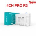 Sonoff 4CH Pro R3 10A /Gang 4 Channel Wifi Smart Switch 433 MHZ RF Remote Wifi Lights Switch Supports 4 Devices Works with Alexa. 
