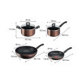 (Preorder) Tefal 8-piece cookware set Day By Day, induction bottom, flat bottom pan + deep bottom pan + pot with handle + pot with 2 handles + ladle ဟင်းချက်အိုး. 