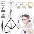 10" Ring Light with Tripod Stand & Phone Holder for YouTube Video, Desktop Camera Led Ring Light for Streaming, Makeup, Selfie Photography. 