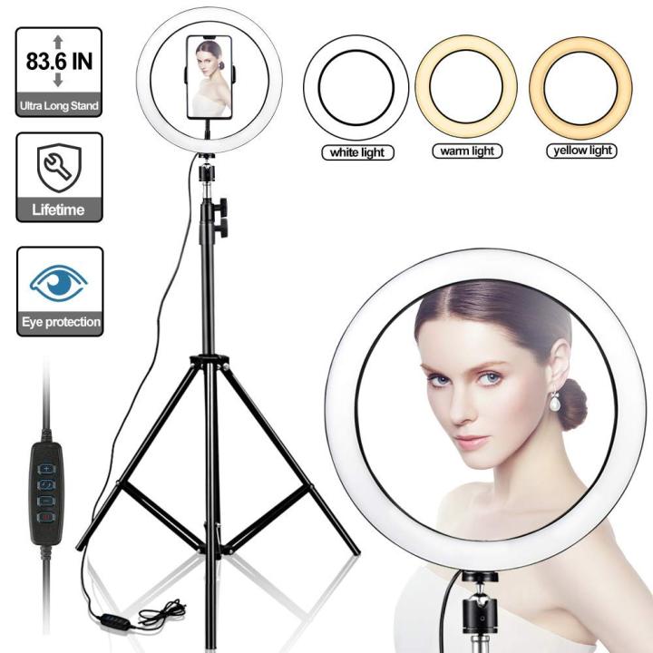 10" Ring Light with Tripod Stand & Phone Holder for YouTube Video, Desktop Camera Led Ring Light for Streaming, Makeup, Selfie Photography