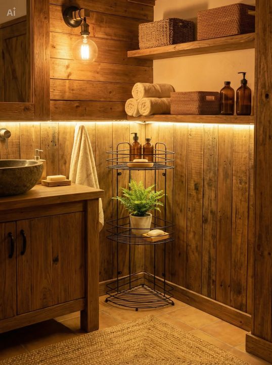 3-Tier Bathroom Corner Rack Organizer – Metal Storage Shelf for Shower ...
