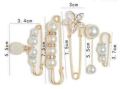 5 in 1 Pearl Brooch Pins Fashion Waist Adjuster Clips. 