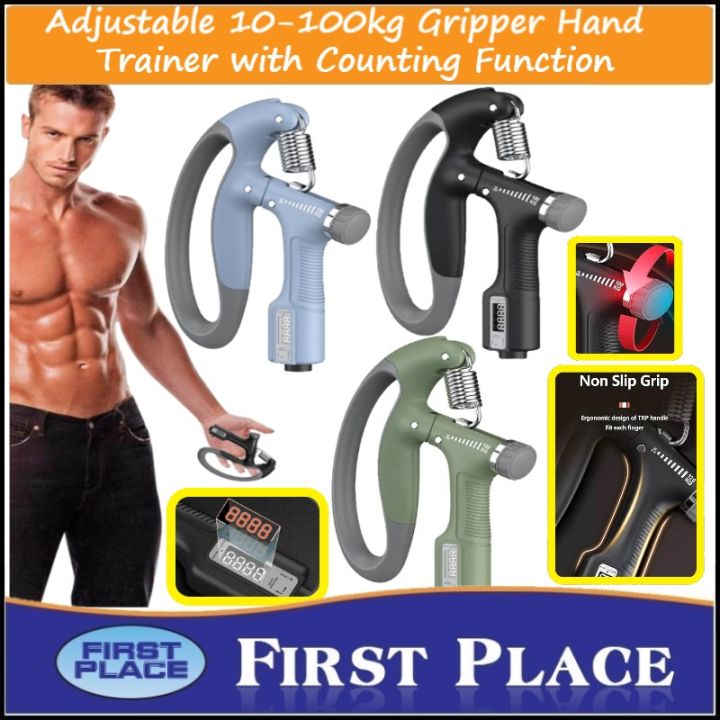 10-100kg Adjustable Hand Grip Strengthener with Counter (First Place)