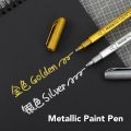 Gold and Silver Metallic Paint Pen  Markers for Artist Illustration, Crafts, Gift Card Making, Scrapbooking, Fabric, DIY Photo Album. 
