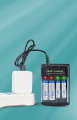 Four-slot Multi-Compatible AA/AAA Battery USB Charger. 