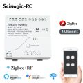 Tuya Zigbee Relay 4CH Smart Home Switch Module APP Remote Control Wireless RF 433 4 Channel Relay For Zigbee Gateway Hub. 
