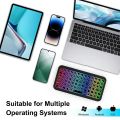 AARON JEQANG Wireless Bluetooth 5.2 Keyboard For Tablet Android iOS Windows Backlit Keyboard English 5inch Keycups Mini Rechargeable Keyboard Model JB-512 (အိတ်ဆောင်ဘလူးတုကီးဘုတ်အသေး). 