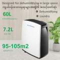 Diamond 60 | Commercial Dehumidifier 60L/Day, 1150W , Up to 1200sqft (330m³). 