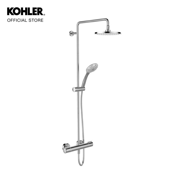 (Preorder) KOHLER Atom TH 2-Way shower column, thermostatic shower mixer with hand shower and hard shower head, Atom model K-32403T-7-CP