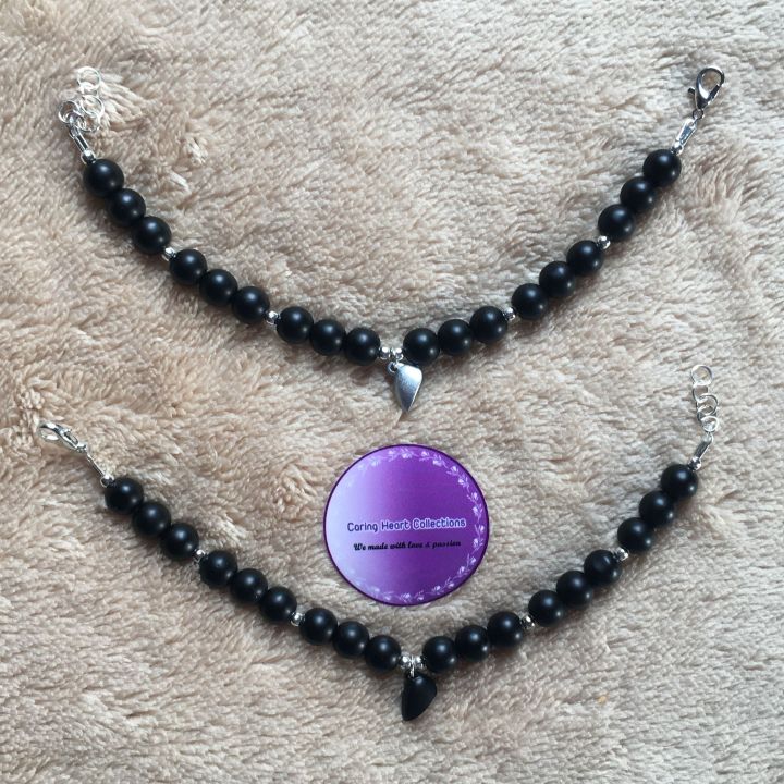 Caring%20Heart's%20Valentines%20Day%20Special:%20Black%20Couple%20Bracelet%20with%20Magnetic%20Heart%20-%20Image%203