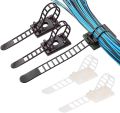 2 pieces Cable Clips Adjustable Cable Tie Wiring Fixing Seat Adhesive Fixing Buckle Wire Finishing Easy Storage-black. 