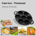 (Preorder) 【winnereco】7-cup Cast Iron Egg Pan, Non-stick Pancake Pan with Brush, Omelette Pan for Gas and Induction Cooktops. 