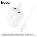 Hoco C126 Pure Power Three-port PD40W (2C1A) Charger (Type C to Type C Set). 