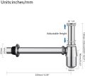 Bottle Trap CP SS Chrome Finished with 12 Inch Pipe (Silver). 