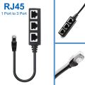 RJ45 1 Male to Three Female Ethernet Splitter Socket Port LAN Ethernet Network Splitter Adapter Cable. 