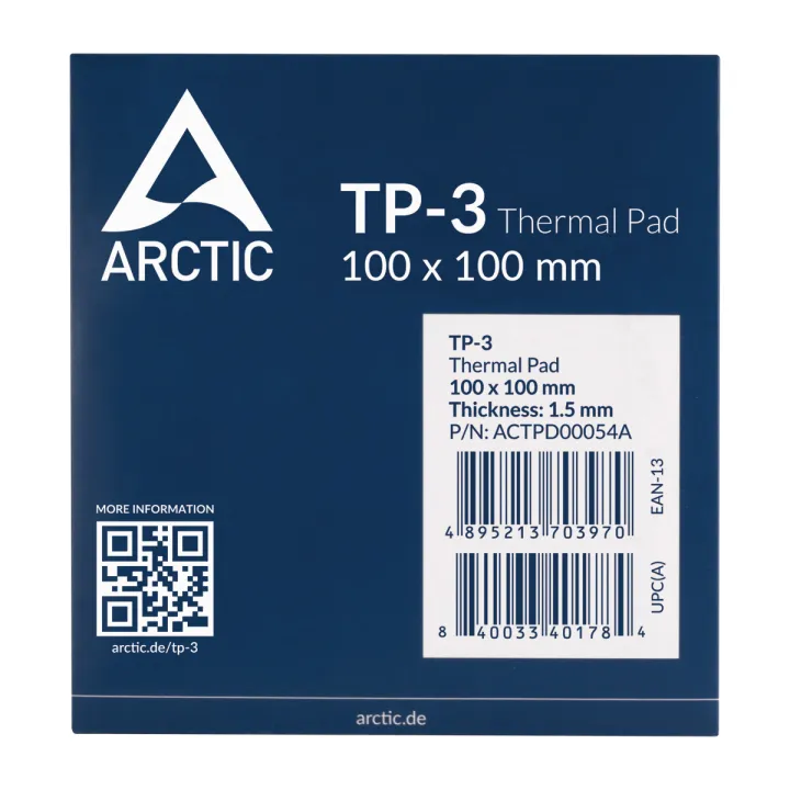 Arctic - TP-3 ThermalPad, 100x100mm Size,0.5mm,1mm,1.5mm Thickness