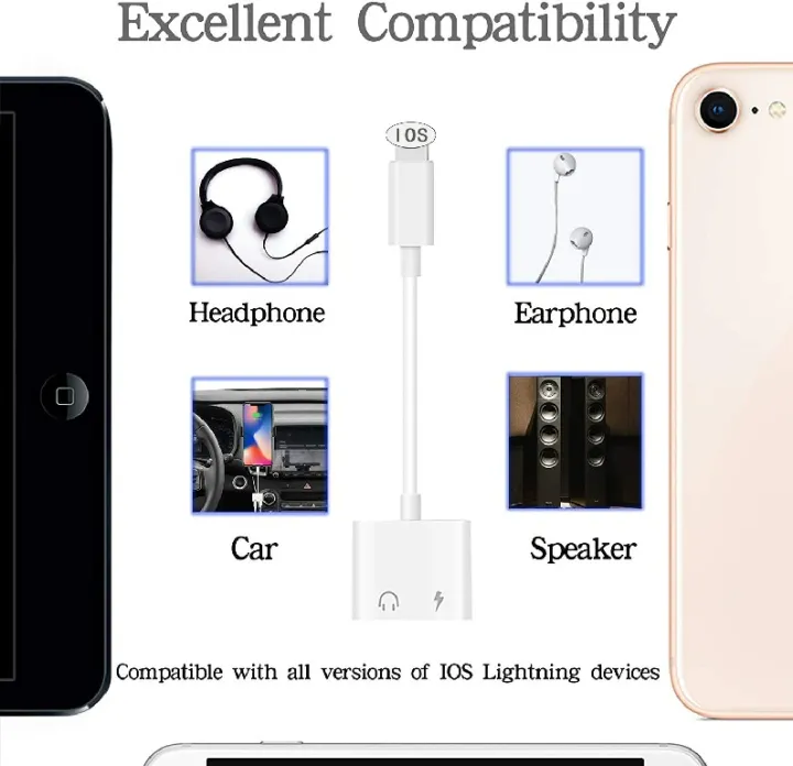 🎧🔌 iPhone အတွက် 2-in-1 Audio & Charger Adapter! 📱⚡️2 in 1 iOS Lightning ...