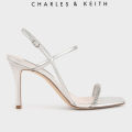 [Charles & Keith] Singapore Preorder Textured Gem-Embellished Strappy Sandals/ Fashion / Women / Shoes /Heeled Sandals. 