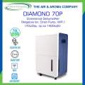 Diamond 70P | Commercial Dehumidifier with Pump 70L/Day, 820W , Up to 1400sqft(360m³), Ionizer ,15ft Drain Pump , WiFi App Control. 