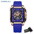 (Preorder) Crrju Genuine Fashion Quartz Wristwatch Silicone Strap Chronograph Multifunction Waterproof Business Style Men's Watch 2312  အမျိုးသား လက်ပတ်နာရီ. 