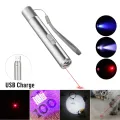 Magicwand 3-In-1 USB Rechargeable Round Moon Light Torch with Laser Pointer and Currency Checker Torch  (Steel, 10.5 cm, Rechargeable). 